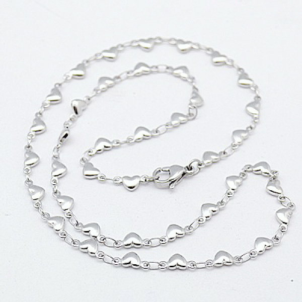 Tarnish Resistant Cute Valentines Day Gift 304 Stainless Steel Necklaces Women Heart Link Chain Necklaces