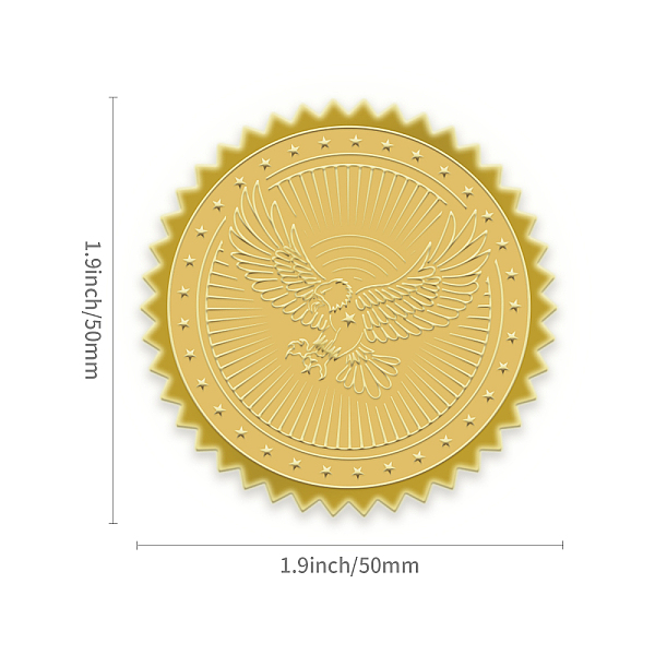 

PandaHall Self Adhesive Gold Foil Embossed Stickers, Medal Decoration Sticker, Bird Pattern, 5x5cm Metal Bird Gold