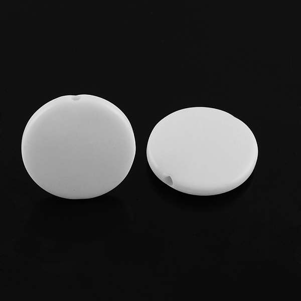 

PandaHall Flat Round Acrylic Beads, White, 21x5mm, Hole: 2mm, about 320pcs/500g Acrylic Flat Round White