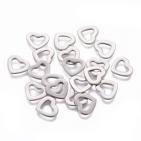 

PandaHall 201 Stainless Steel Linking Rings, Heart, Stainless Steel Color, 11x10x1mm 201 Stainless Steel Heart