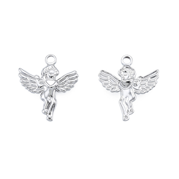 

PandaHall 201 Stainless Steel Pendants, Angel, Stainless Steel Color, 23x20x2.5mm, Hole: 2mm 201 Stainless Steel Angel & Fairy