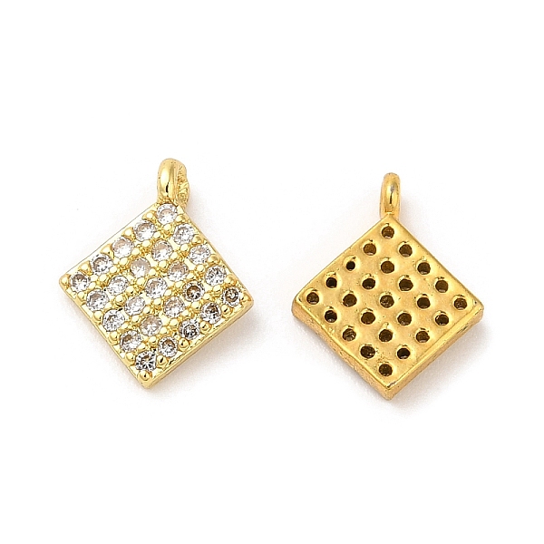 

PandaHall Brass Micro Pave Clear Cubic Zirconia Pendants, Lead Free & Cadmium Free, Rhombus, Real 18K Gold Plated, 10x8.5x2mm, Hole: 0.8mm...