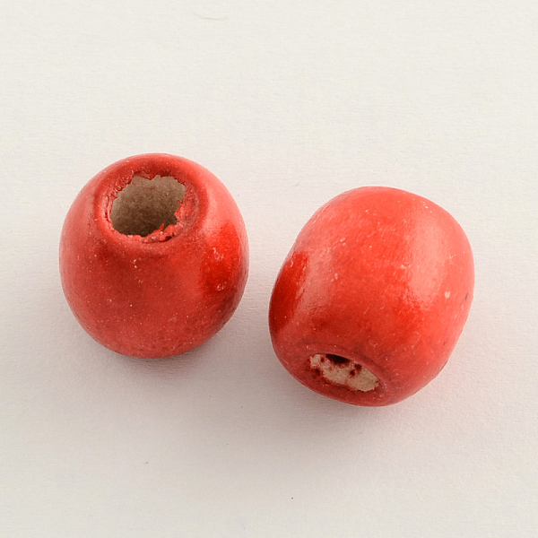 

PandaHall Dyed Natural Maple Wood Beads, Barrel, Lead Free, Red, 11x12mm, Hole: 3~5mm, about 1800pcs/1000g Maple Wood Barrel Red