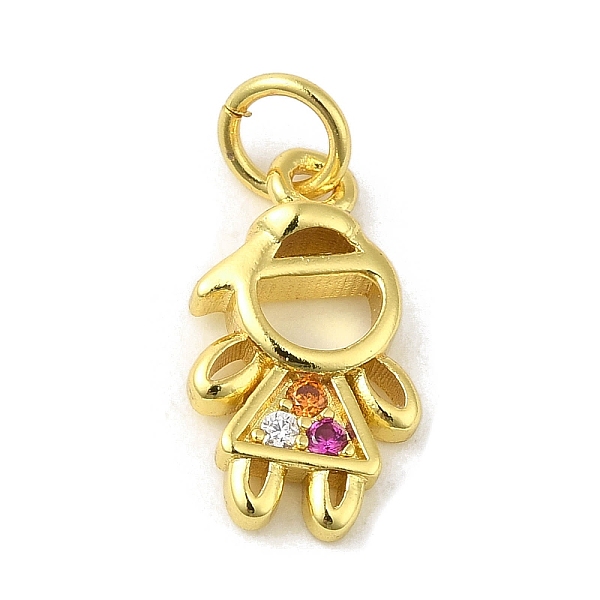 

PandaHall Brass Micro Pave Cubic Zirconia Pendants, Real 18K Gold Plated, Boy Charms, Colorful, 15x8.5x2mm, Hole: 3mm Brass+Cubic Zirconia