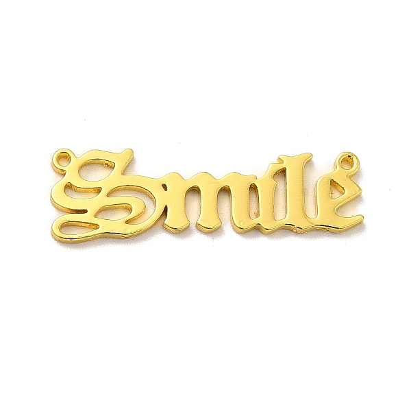 

PandaHall 201 Stainless Steel Pendants, Word Charm Smile, Golden, 28x8.5x1mm, Hole: 0.8mm 201 Stainless Steel Word