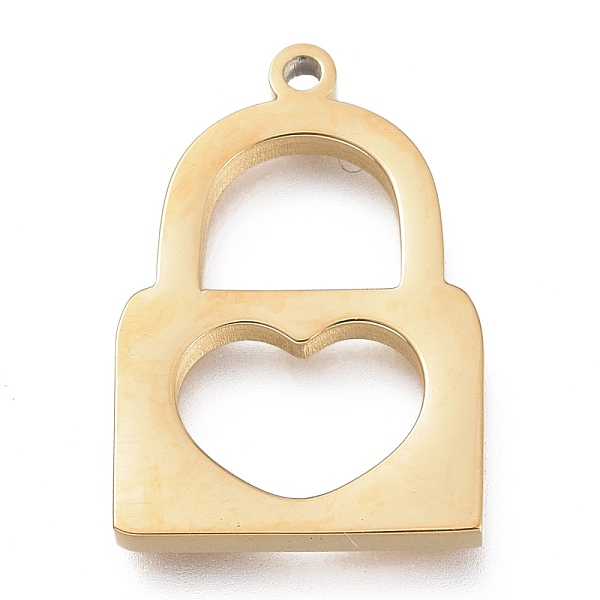 

PandaHall 304 Stainless Steel Pendants, Laser Cut, Heart Lock, Golden, 19.5x13x1.7mm, Hole: 1.2mm 304 Stainless Steel Lock