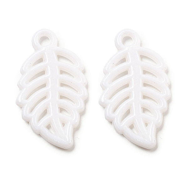 

PandaHall Opaque Acrylic Pendants, Leaf Charms, White, 32x18x2.5mm, Hole: 2.5mm, about 632pcs/500g. Acrylic Leaf White