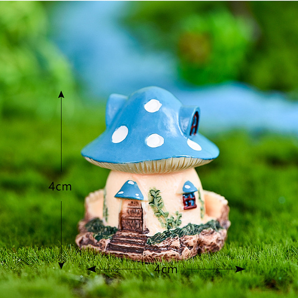 PandaHall Resin Miniature Mini Mushroom House, Home Micro Landscape Decorations, for Fairy Garden Dollhouse Accessories Pretending Prop...