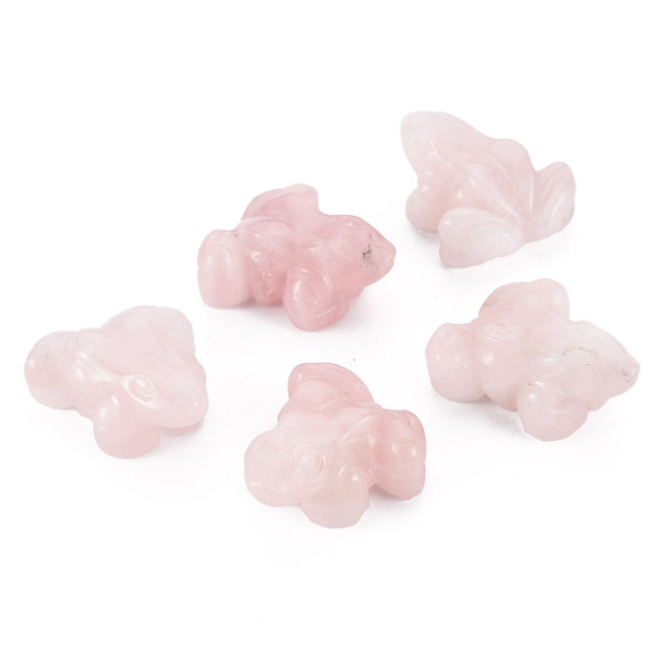 

PandaHall Natural Rose Quartz Display Decorations, Frog, 35~38x30~33x15~17.5mm Rose Quartz Frog