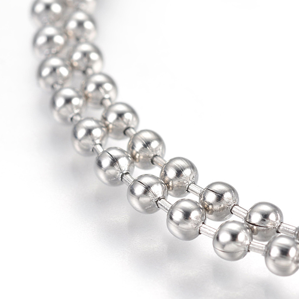 

PandaHall Stainless Steel Ball Chain Necklace Making, Stainless Steel Color, 26 inch(66.5cm), 2.5mm Stainless Steel
