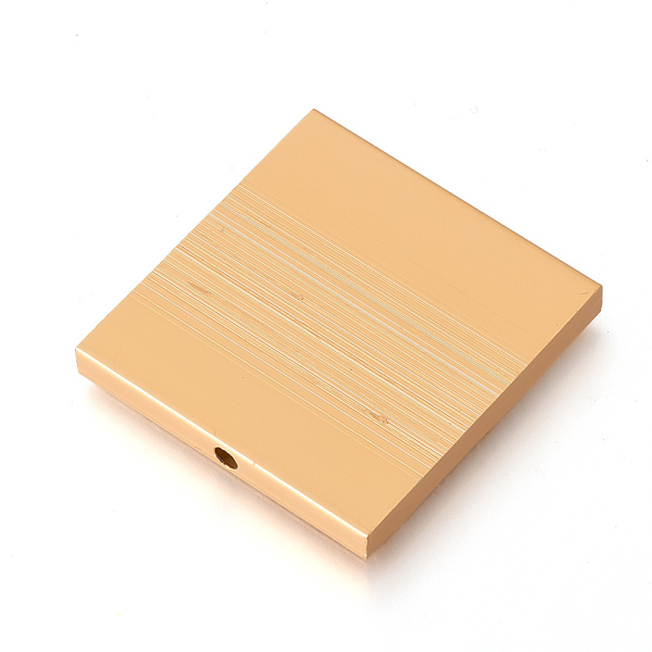

PandaHall Eco-Friendly Aluminium Beads, Laser Cut Beads, Square, Gold, 40x39x5mm, Hole: 3mm Aluminum Square Gold