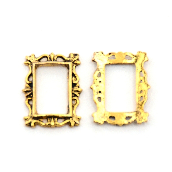 

PandaHall Alloy Nail Alloy Photo Frame Design, 3D Retro Hollow Nail Art Decoration Patch, Rectangle, Antique Golden, 13x10x1mm Alloy...