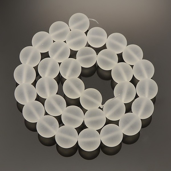 

PandaHall Frosted Transparent Round Glass Beads Strands, Clear, 6mm, Hole: 1mm, about 64pcs/strand, 15.7 inch Glass Round Clear