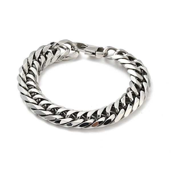 

PandaHall 201 Stainless Steel Cuban Link Chains Bracelet for Men Women, Stainless Steel Color, 8-7/8 inch(22.5cm), 14mm Wide 201 Stainless...