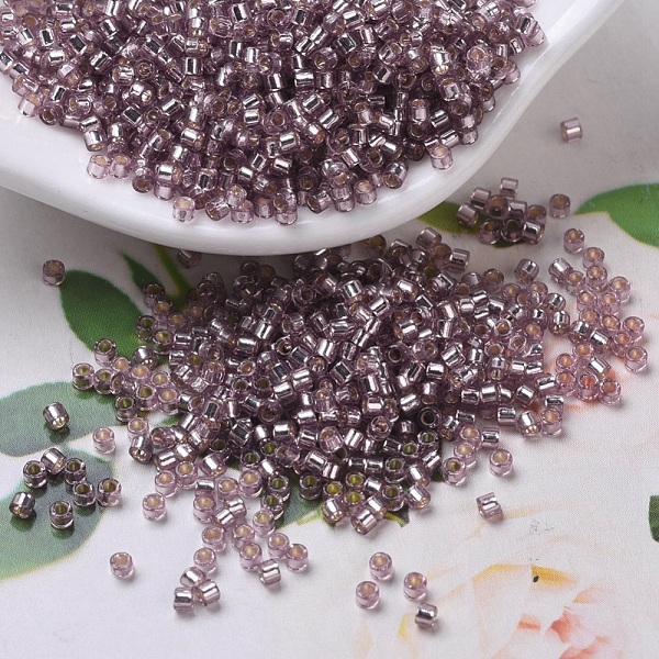 

PandaHall MIYUKI Delica Beads, Cylinder, Japanese Seed Beads, 11/0, (DB0146) Silver Lined Smoky Amethyst, 1.3x1.6mm, Hole: 0.8mm, about..., Purple