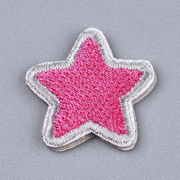 

PandaHall Computerized Embroidery Cloth Self Adhesive Reusable Patches, Stick on Patch, for Kids Clothing, Jackets, Jeans, Backpacks, Star..., Pink