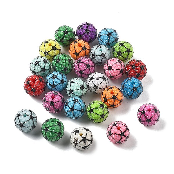 Sports Resin Rhinestone Beads