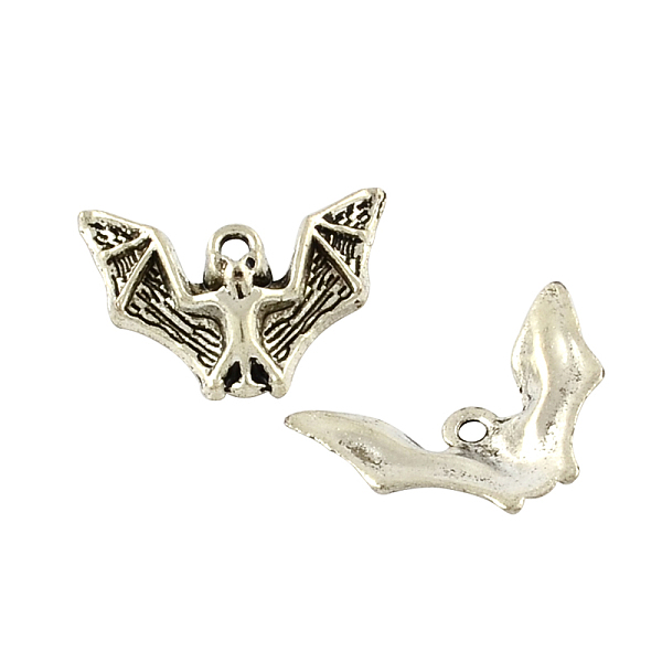 

PandaHall Tibetan Style Alloy Bat Pendants, Cadmium Free & Lead Free, Antique Silver, 17x23.5x3mm, Hole: 2mm Alloy Bat