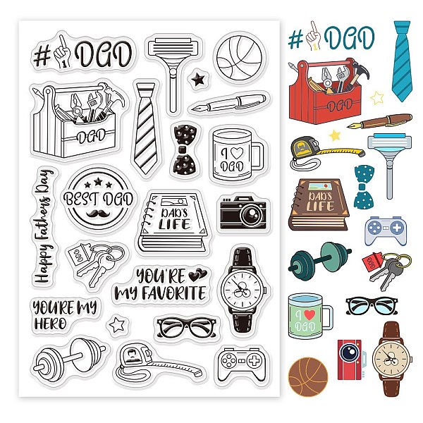 

PandaHall PVC Plastic Stamps, for DIY Scrapbooking, Photo Album Decorative, Cards Making, Stamp Sheets, Word, 16x11x0.3cm Plastic Word