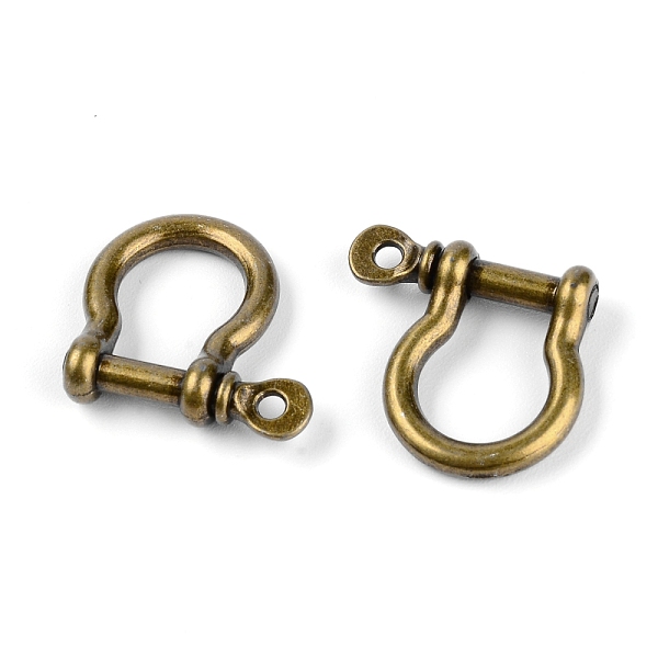 

PandaHall Alloy D-Ring Anchor Shackle Clasps, Antique Bronze, 25x26x7mm, Hole: 2mm Alloy