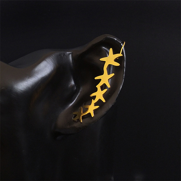 

PandaHall 304 Stainless Steel Cuff Earrings for Girl Women Gift, Star, Right, 41x10mm 304 Stainless Steel Others