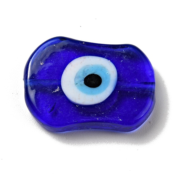 

PandaHall Handmade Evil Eye Lampwork Beads, Oval, Blue, 18x25x5mm, Hole: 1.6mm Lampwork Oval Blue