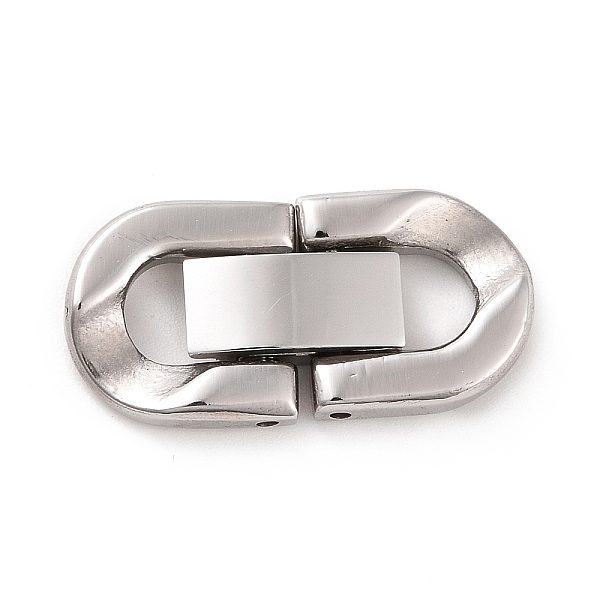 

PandaHall 304 Stainless Steel Fold Over Clasps, for Bracelet Necklace Making, Stainless Steel Color, 22.5x11x3.5mm, Hole: 5x3mm 304...