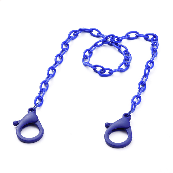 

PandaHall Personalized ABS Plastic Cable Chain Necklaces, Handbag Chains, with Lobster Claw Clasps, Blue, 18.97 inch(48.2cm) Plastic Blue