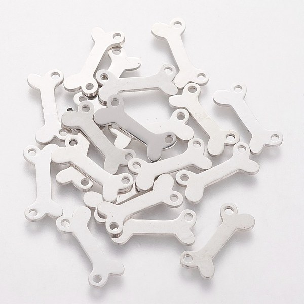 

PandaHall 201 Stainless Steel Pendants, Dog Bone, Stainless Steel Color, 16.3x7.2x1mm, Hole: 1.5mm 201 Stainless Steel Others