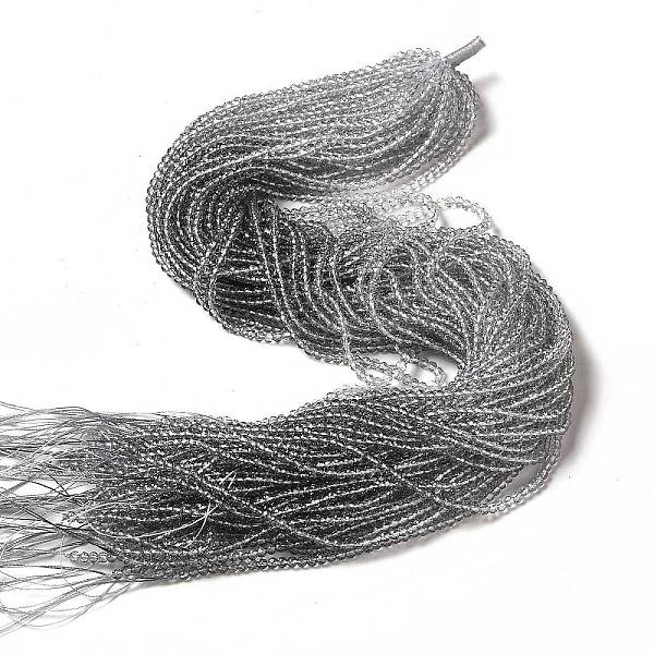 

PandaHall Transparent Gradient Color Glass Beads Strands, Faceted Round, Slate Gray, 3x2.8mm, Hole: 0.9mm, about 123pcs/strand, 14.53''...