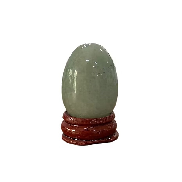 

PandaHall Easter Raw Natural Aventurine Egg Display Decorations, Wood Base Reiki Stones Statues for Home Office Decorations, 40x25mm...