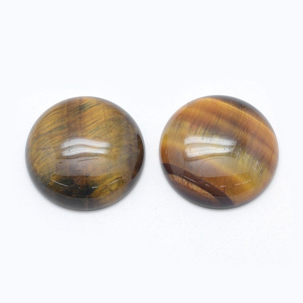 

PandaHall Natural Tiger Eye Cabochons, Flat Round, 30x8mm Tiger Eye Flat Round
