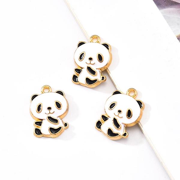 

PandaHall Eco-Friendly Alloy Enamel Pendants, Cadmium Free & Lead Free & Nickel Free, Panda Shape, Light Gold, White, 21x15x4mm, Hole: 1.8mm...