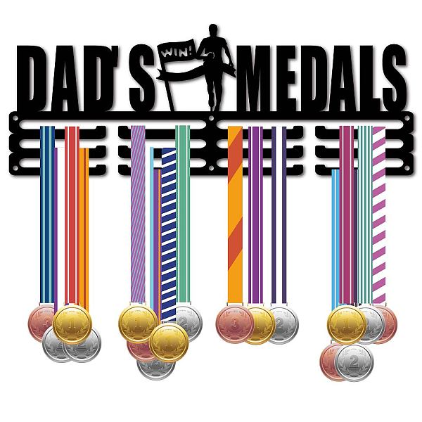 

PandaHall CREATCABIN Dad's Medals Medal Hangers Display Running Medal Holder Rack Sports Metal Hanging Athlete Awards Iron Wall Mount Decor..., Black