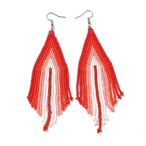 

PandaHall Bohemian Style Handmade Beaded Tassel Earrings for Women Glass