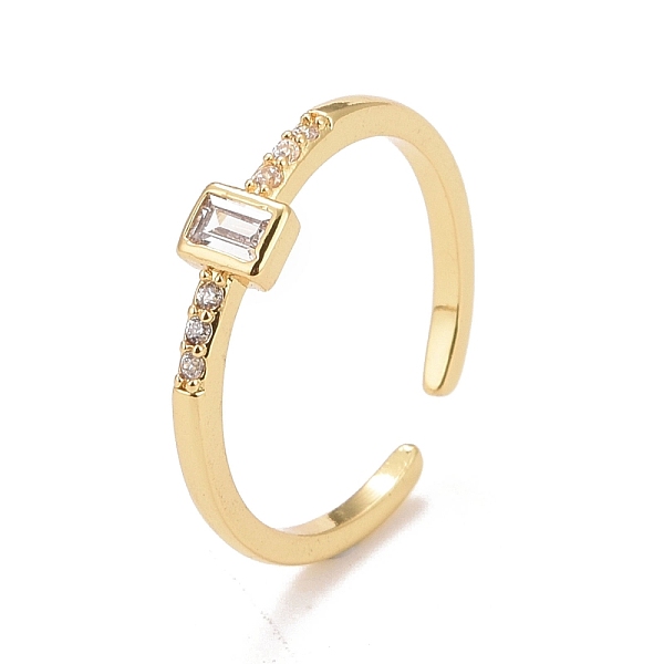 

PandaHall Clear Cubic Zirconia Square Open Cuff Ring, Brass Jewelry for Women, Cadmium Free & Nickel Free & Lead Free, Real 18K Gold Plated...
