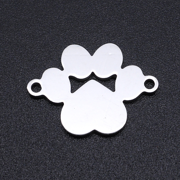 

PandaHall 201 Stainless Steel Links connectors, Paw Print, Stainless Steel Color, 18x13x1mm, Hole: 1.4mm 201 Stainless Steel Others