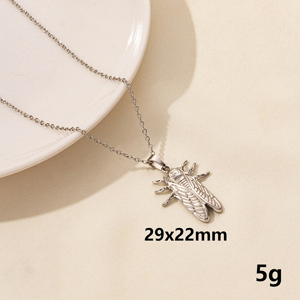 

PandaHall Stainless Steel Insect Pendant Necklace Unisex Jewelry Stainless Steel