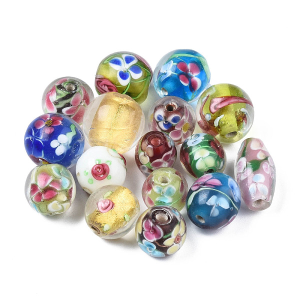 

PandaHall Handmade Lampwork Beads, Mixed Shapes, Mixed Color, 10.5~18.5x9.5~14mm, Hole: 1.6~2mm, about 24pcs/bag Lampwork Mixed Shapes..., Multicolor