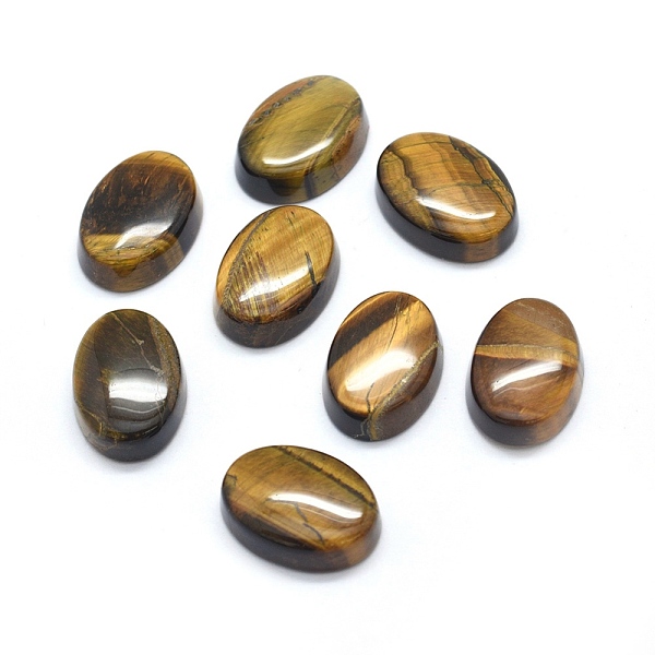

PandaHall Natural Tiger Eye Cabochons, Oval, 18x13x6mm Tiger Eye Oval Yellow