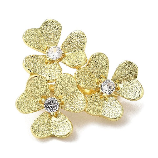 

PandaHall Rack Plating Brass Micro Pave Clear Cubic Zirconia Twister Clasps, Cadmium Free & Lead Free, Long-Lasting Plated, Flower, Golden...