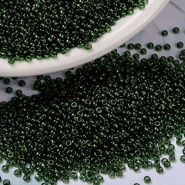 

PandaHall MIYUKI Round Rocailles Beads, Japanese Seed Beads, 15/0, (RR306) Olive Gold Luster, 1.5mm, Hole: 0.7mm, about 27777pcs/50g Glass..., Green