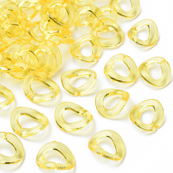 

PandaHall Transparent Acrylic Linking Rings, Quick Link Connectors, for Cable Chains Making, Twisted Oval, Yellow, 19x16.5x2.5mm, Inner...