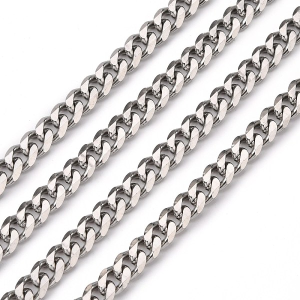 

PandaHall Men's Jewelry Making 201 Stainless Steel Curb Chains, Unwelded, Faceted, Stainless Steel Color, 8x6x2mm 201 Stainless Steel