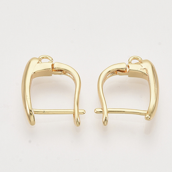 

PandaHall Brass Hoop Earring Findings with Latch Back Closure, Nickel Free, with Horizontal Loop, Real 18K Gold Plated, 15.5x3x12mm, Hole...