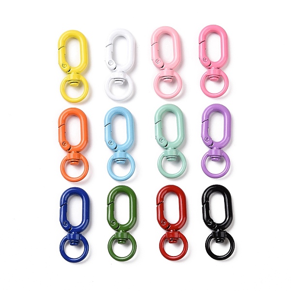 Spray Painted Alloy Swivel Clasps