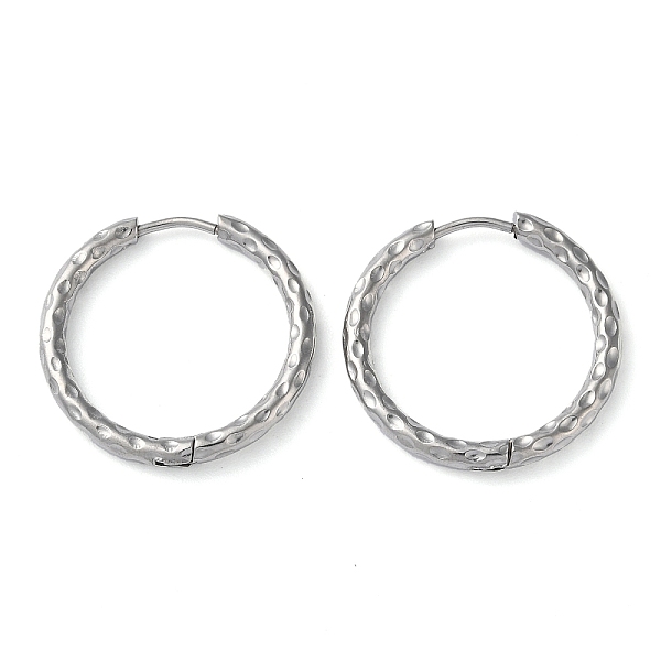 

PandaHall 304 Stainless Steel Huggie Hoop Earrings, Stainless Steel Color, 24x24.5x2.5mm 304 Stainless Steel