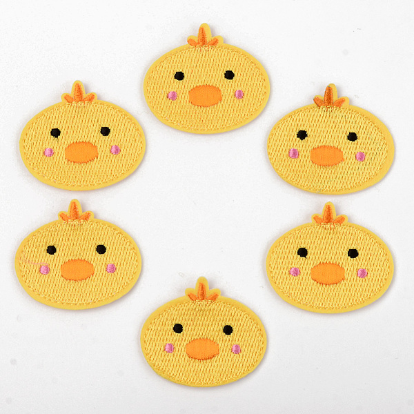 

PandaHall Computerized Embroidery Cloth Iron on/Sew on Patches, Appliques, Costume Accessories, Chick, Gold, 42x48x1.5mm Cloth Other Animal...