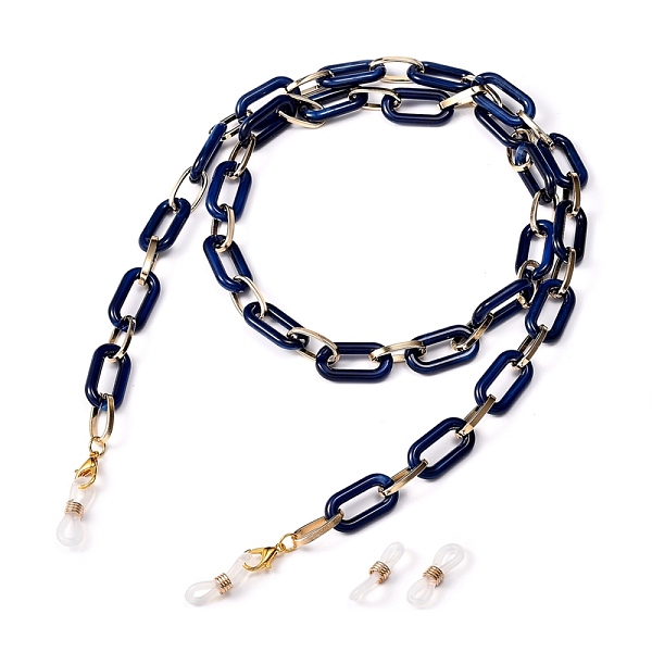 

PandaHall Eyeglasses Chains, Neck Strap for Eyeglasses, with Aluminium & Acrylic Paperclip Chains, Alloy Lobster Claw Clasps and Rubber Loop..., Multicolor