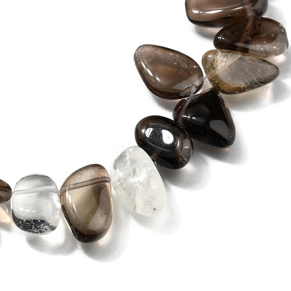 

PandaHall Natural Smoky Quartz Beads Strands, Top Drilled Beads, Tumbled Stone, Teardrop, 9~20x7~15x5~8mm, Hole: 1mm, about 43~45pcs/strand...